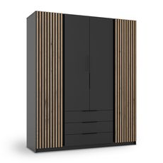 Šatníková skriňa Kaja 2LAM 2F 3S 200x239x62 - čierna