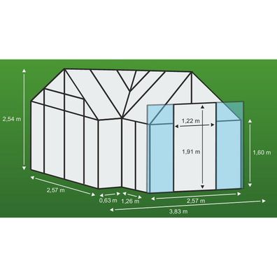 Skleník VITAVIA SIRIUS číre sklo 3 mm čierny