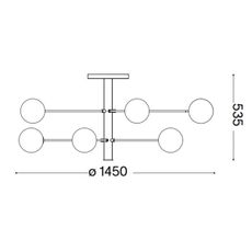 Ideal Lux - LED Luster na tyči COSMOPOLITAN 12xG9/3W/230V pr. 145 cm čierna