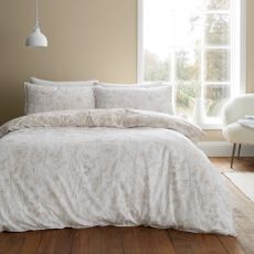 Béžové flanelové obliečky na jednolôžko 135x200 cm Floral Toile – Bianca