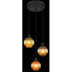 Globo 15638-3 - Luster na lanku ZUMBA 3xE27/25W/230V pr. 36 cm meď/zelená/modrá