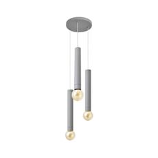 Luster na lanku TUBA 3xE27/15W/230V šedá