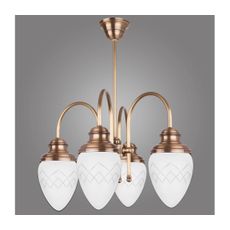 Kemar RI/4/M - Luster na tyči RINAMA 4xE27/60W/230V mosadz