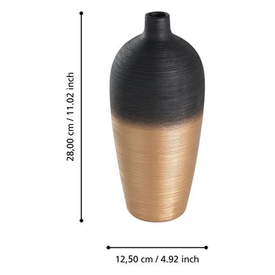 Eglo 421423 - Keramická váza SARYKSU 28x12,5 cm čierna/zlatá