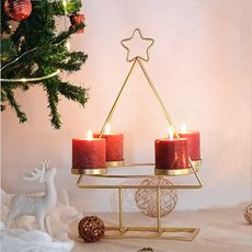 KONDELA Basil kovový adventný veniec čierna