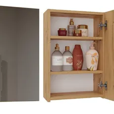 TP Living Závěsná koupelnová skříňka POLA se zrcadlem dub artisan