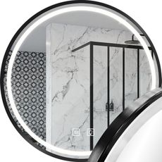 Tutumi Kulaté dotykové zrcadlo s LED osvětlením MMJ 60 cm černé