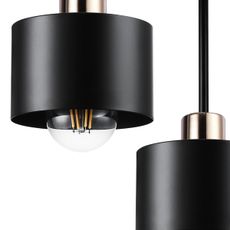 Luster na tyči 3xE27/35W/230V pr. 30 cm čierna/zlatá