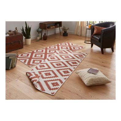 Hnedo-krémový vonkajší koberec NORTHRUGS Malta, 80 x 250 cm