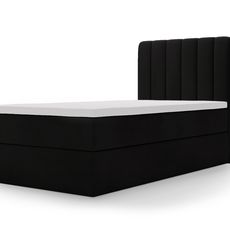 Čalúnená boxspingová jednolôžková posteľ Lamella mini 80x200 - čierna