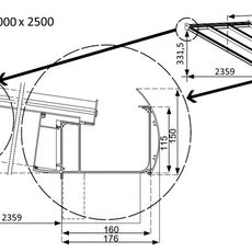 Hliníková pergola 400 cm antracit / polykarbonát Dekorhome 250 cm