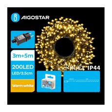 Aigostar - LED Vonkajšia vianočná reťaz 200xLED/8 funkcií 8m IP44 teplá biela