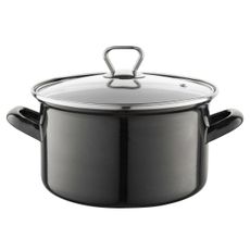 Smaltovaný hrniec s pokrievkou 3,3 l, čierna