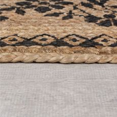 Flair Rugs , Kusový koberec Printed Jute Maisie Natural/Black, 200x290, béžová, chodba / predsieň