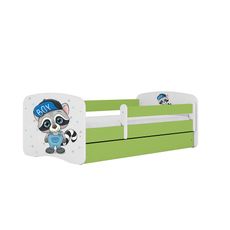 Detská Posteľ. Babydreams+Sz+M zelená 80x180 medvedík čistotný