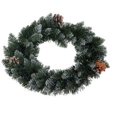 DekorStyle Vánoční dekorační věnec Diplo 40 cm zelený/bílý