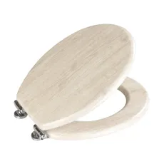 Svetlé WC sedadlo s jednoduchým zatváraním Wenko Oak, 43 × 37 cm