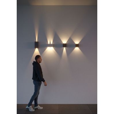 Redo 90173-LED Vonkajšie nástenné svietidlo VARY 2xLED/6W/230V 3000K IP54 antracit