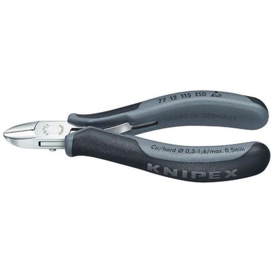 Bočné frézy na elektroniku 115 mm KNIPEX 77 12 115 ESD - leštená hlava, viaczložkové puzdrá