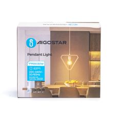Aigostar - Závesný luster na lanku 1xE27/60W/230V béžový