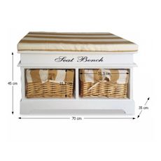 KONDELA Seat Bench 4 lavica do predsiene s úložným priestorom biela / medová