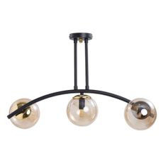 Žlté/čierne stropné svietidlo so skleneným tienidlom ø 15 cm Yay – Squid Lighting