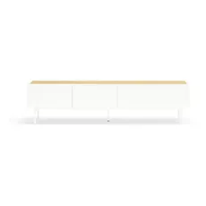 Biely/v prírodnej farbe TV stolík v dekore duba 180x45 cm Arista – Teulat