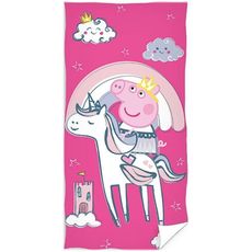Bavlnená plážová osuška Prasiatko Peppa - motív Pepinka Princezná - 100% bavlna - 70 x 140 cm