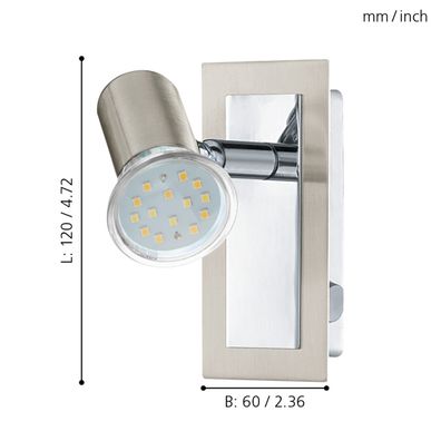 EGLO 90914 - Nástenné bodové svietidlo ROTTELO 1xGU10//3W/230V