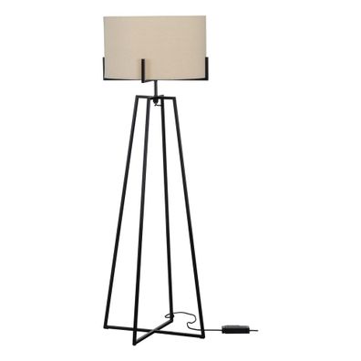 Béžová stojacia lampa s textilným tienidlom (výška 160 cm) Holly – WOOOD