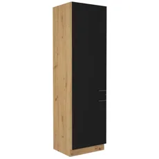 Vysoká kuchynská skriňa Modena, 60 cm, dub artisan/čierna%