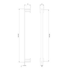 OMNIRES NL80214CR - Nástenný vešiak na uteráky NELSON 42 cm lesklý chróm