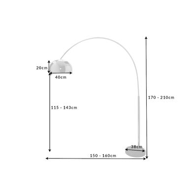 Stojacia lampa Big Bow chróm 170-205cm
