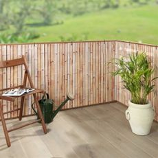 Svetlohnedá plastová balkónová zástena 500x85 cm – Maximex
