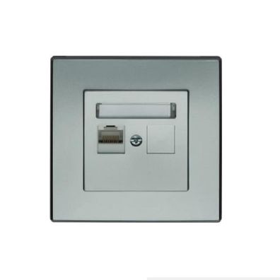 GPK-1L Počítačová zásuvka RJ45 jediná strieborná metalíza