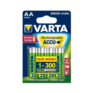 Varta 5716 - 4 ks Nabíjacia batéria ACCU AA NiMH/2600mAh/1,2V