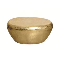 Estila Moderný art deco atypický kovový konferenčný stolík Stone v podobe zlatého kameňa 76 cm