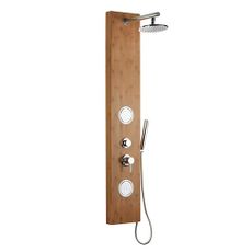 Sprchový panel SIKO Bamboo Shower na stenu s pákovou batériou bambus BAMBOOSHOWER