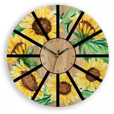 ModernClock Nástenné hodiny Slnečnice hnedo-žlté