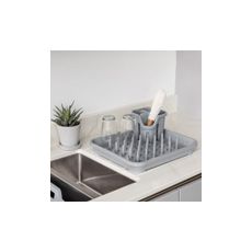 Sivý odkvapkávač na príbory z recyklovaného plastu Addis Eco Range