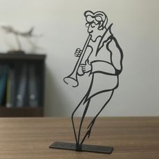 Hanah Home Kovová dekorácia Musician 30 cm čierna