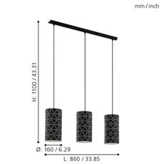 Eglo 98353 - Luster na lanku RAMON 3xE27/40W/230V
