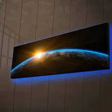 Hanah Home Obraz s LED osvetlením Zemegule 90x30 cm