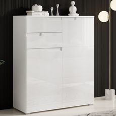 Vyššia skrinka Spice, lesklá biela