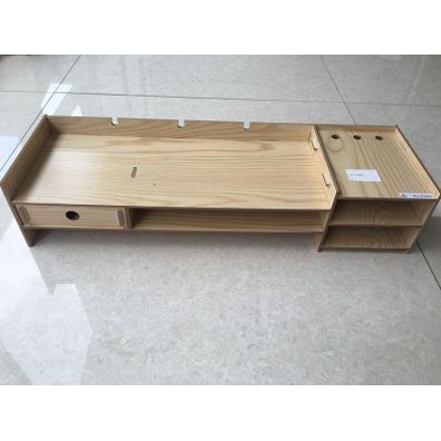DIY stojan pod monitor so zásuvkou modrý Modrá