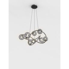 Wofi 7014-805 - LED Luster na lanku NANCY 8xG9/3,5W/230V čierna/chróm