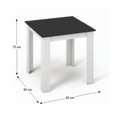 KONDELA Kraz jedálenský stôl 80x80 cm biela / čierna
