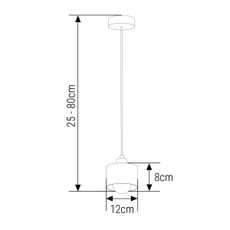 Luster na lanku 1xE27/35W/230V pr. 12 cm čierna/zlatá
