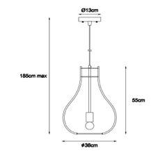 Lucide 01400/38/72 - Závesné svietidlo BODO 1xE27/60W/230V