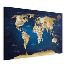 artgeist OBRAZ NA PLÁTNE, mapa sveta, 90/60/1,2 cm